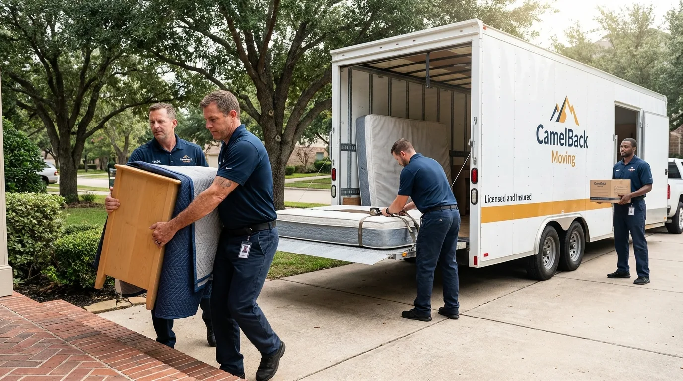 Crew loading residential truck for cross-state move from Allentown, NJ